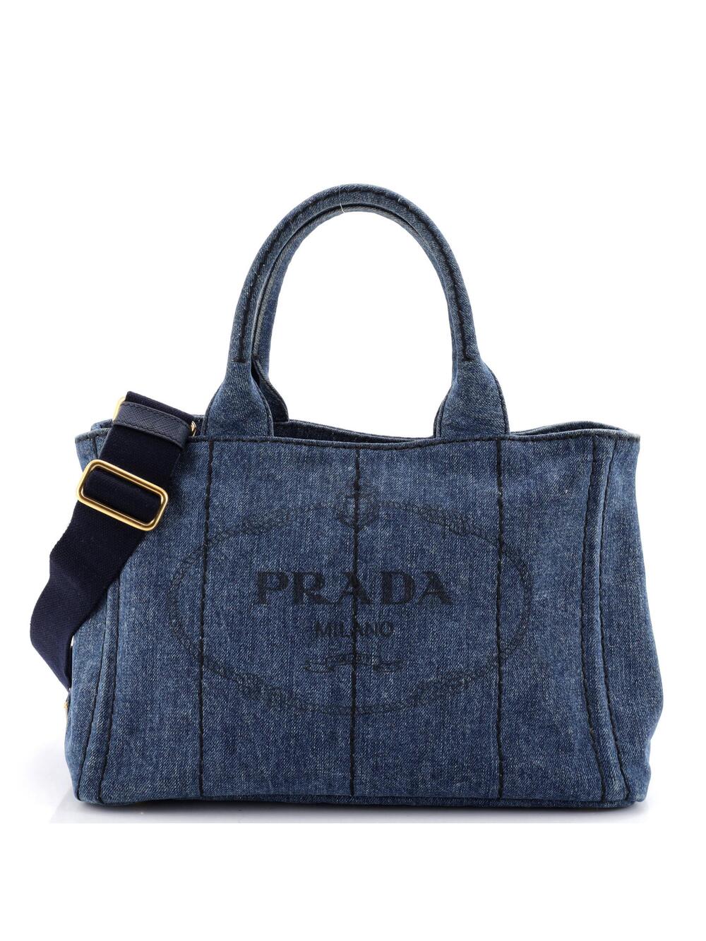 Prada Canapa Convertible Tote Denim #342590P70B